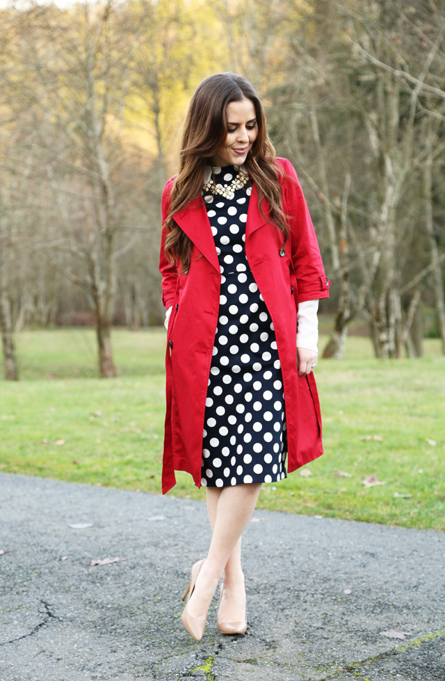 corilynn classic dress red trench