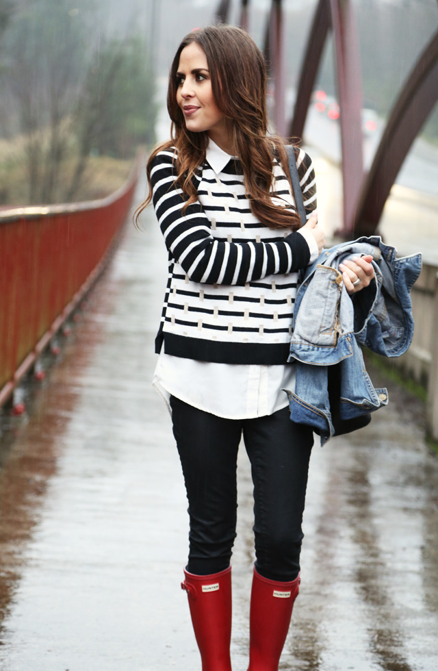 layered rain look