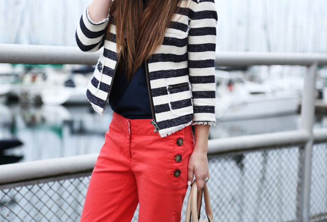 cropped stripe jacket