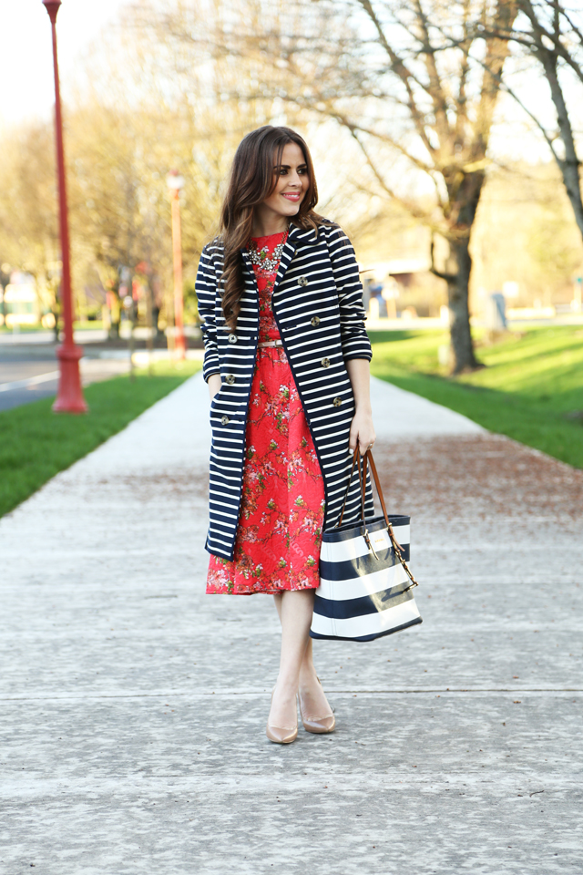 florals and stripes, spring dress