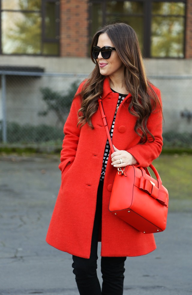 Kate spade red coat sale