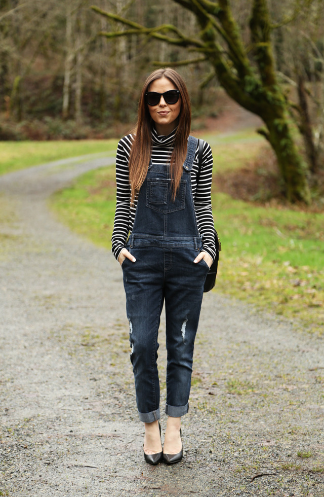 overalls and stripes