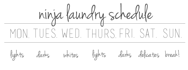 ninja laundry schedule