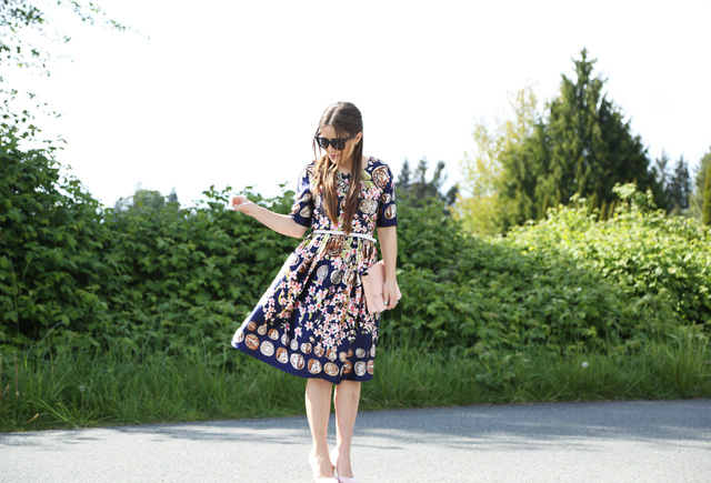 pretty floral fit and flare dress spring