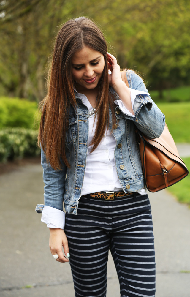 spring outfit stripes leopard