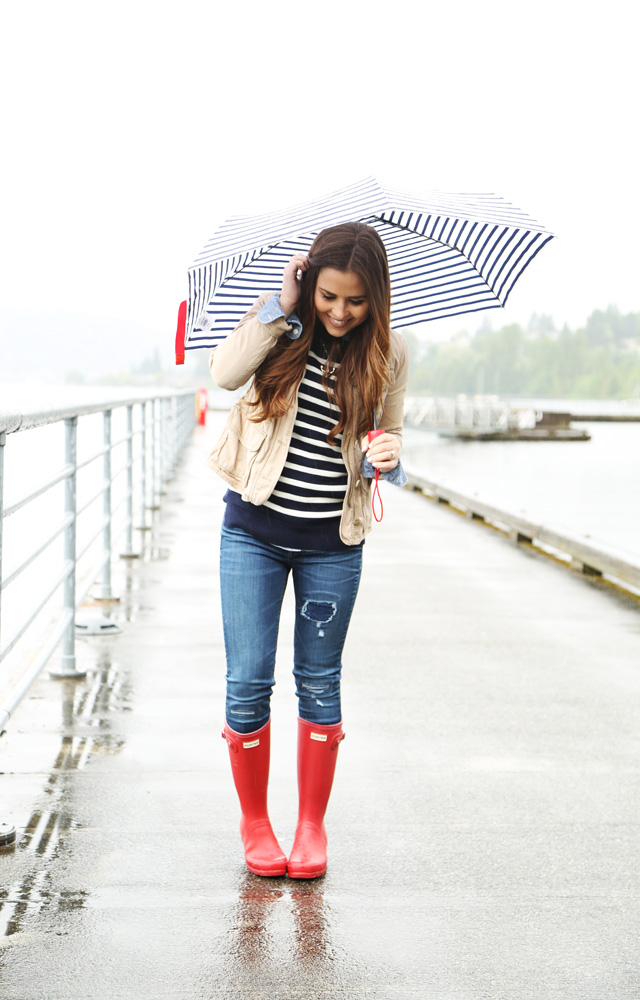 red hunter wellie boots