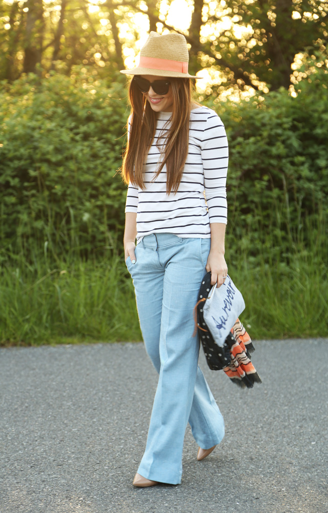 spring outfit linen trousers