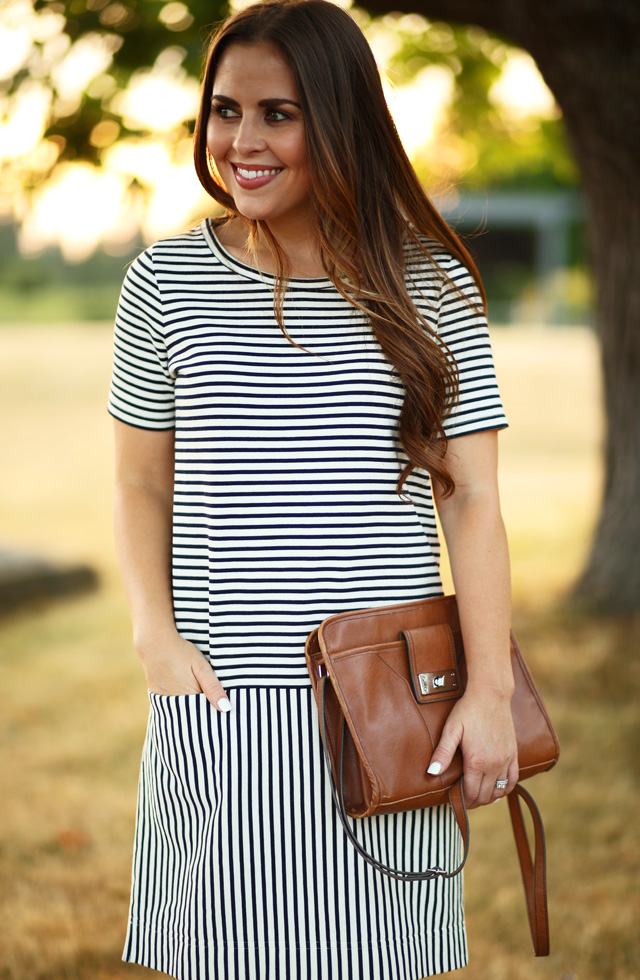 striped dress with pockets