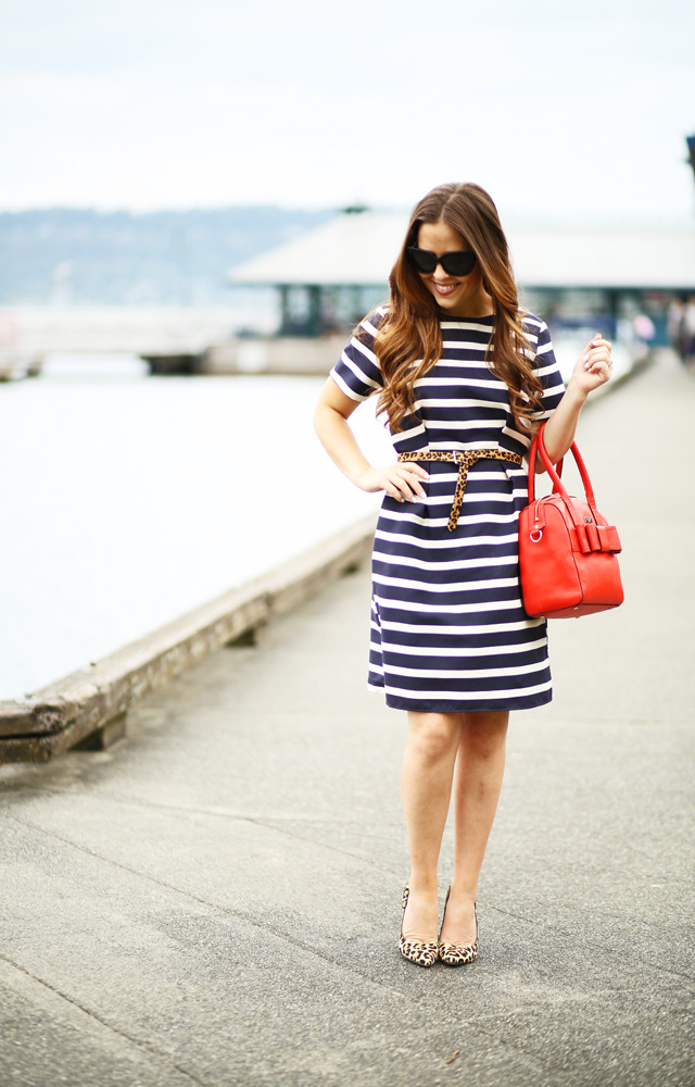 stripes leopard and pop of red