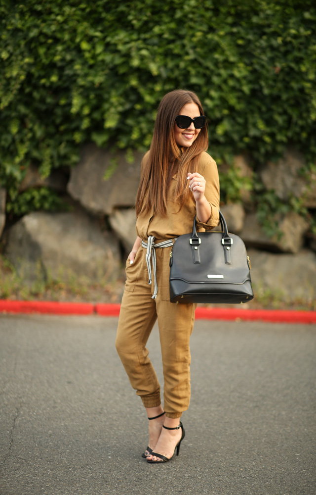 mustard belted jumpsuit