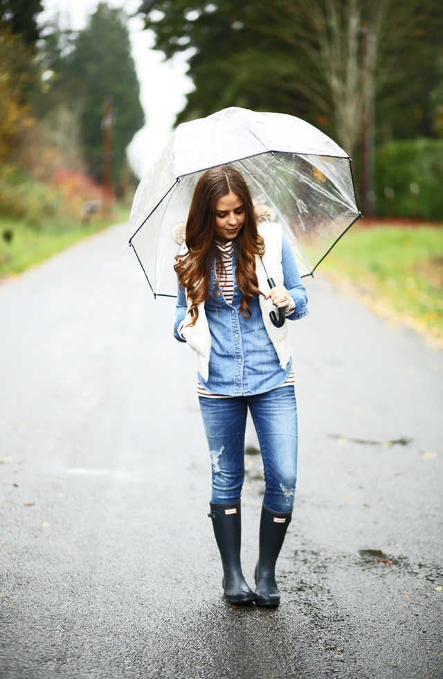 fall layered puffer vest