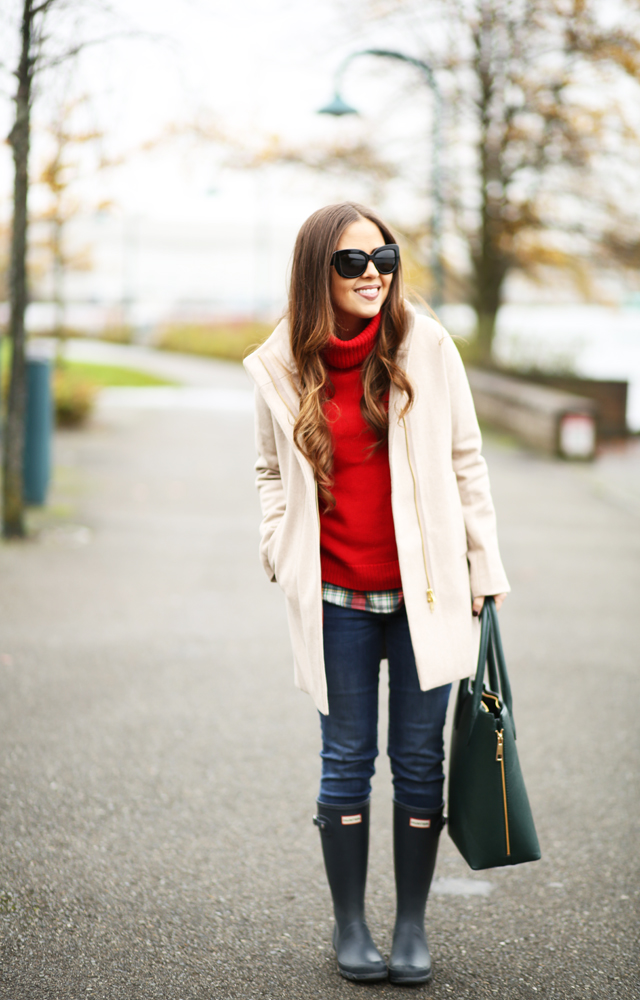 red and tan holiday plaid