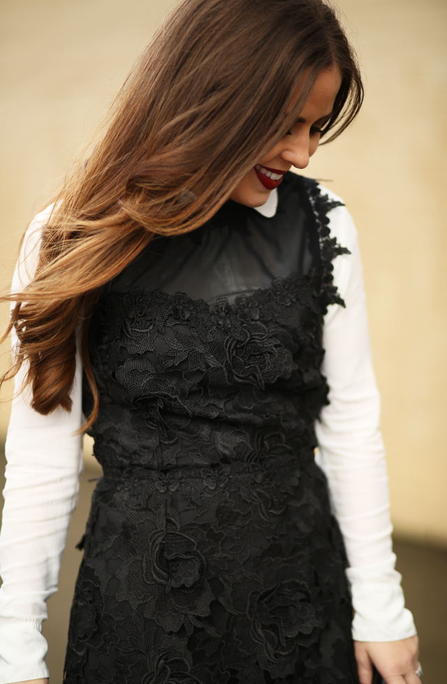 details black lace asos dress