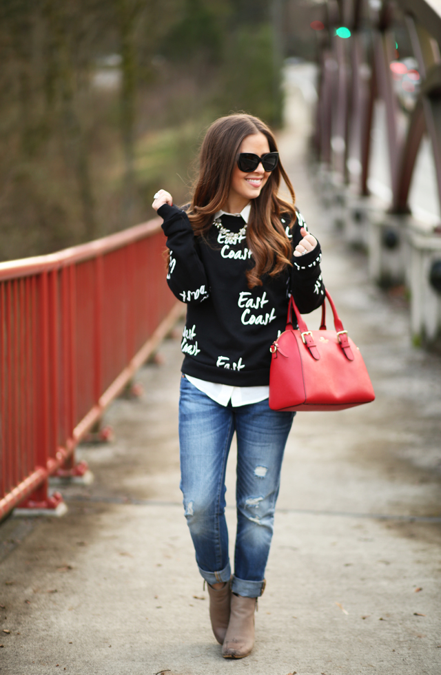 layering with a graphic sweatshirt