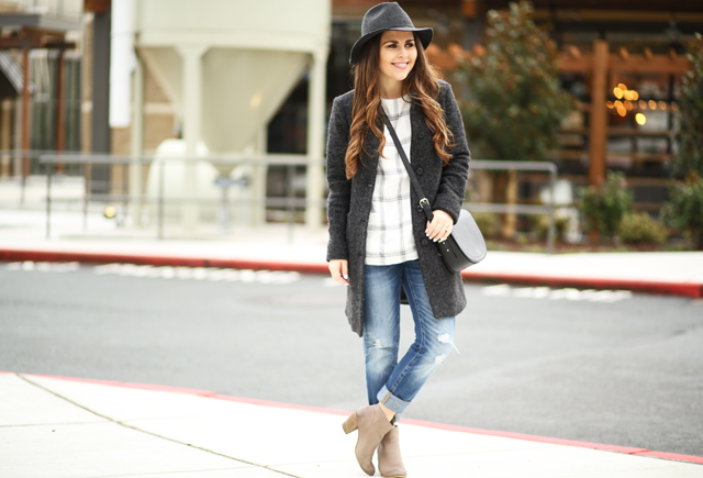 casual layered look gray and white
