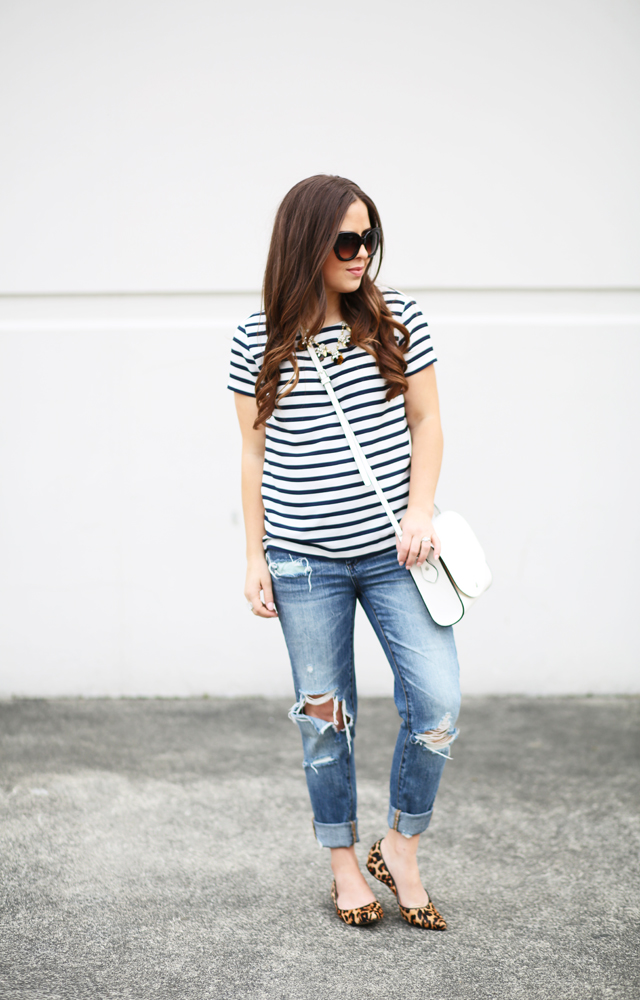 casual outfit stripes leopard