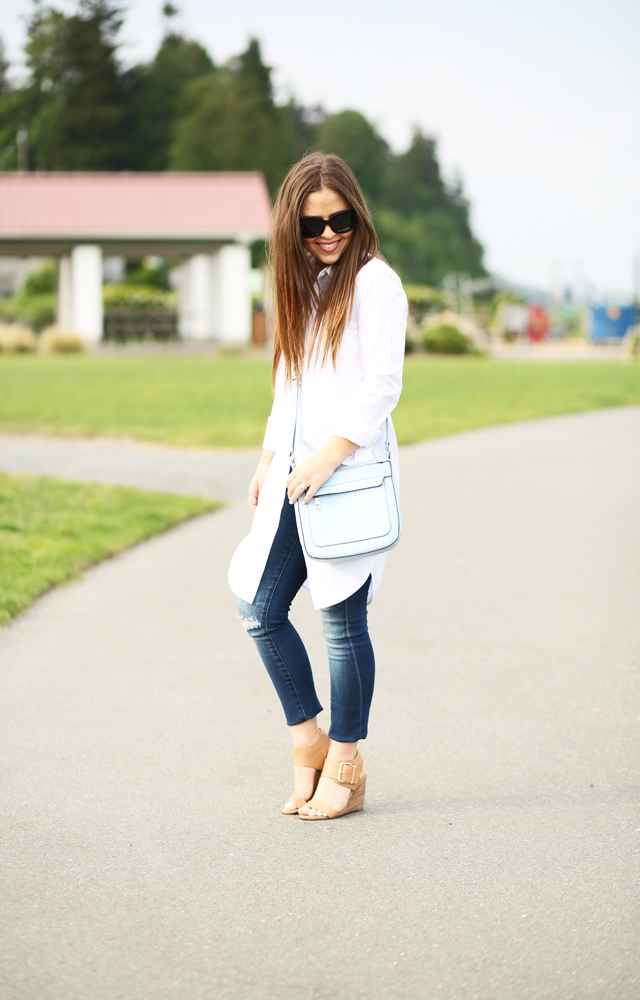 long white structured tunic