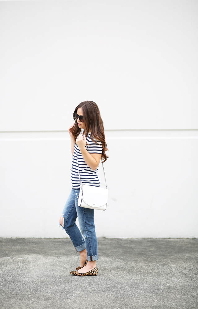 stripes and ripped jeans
