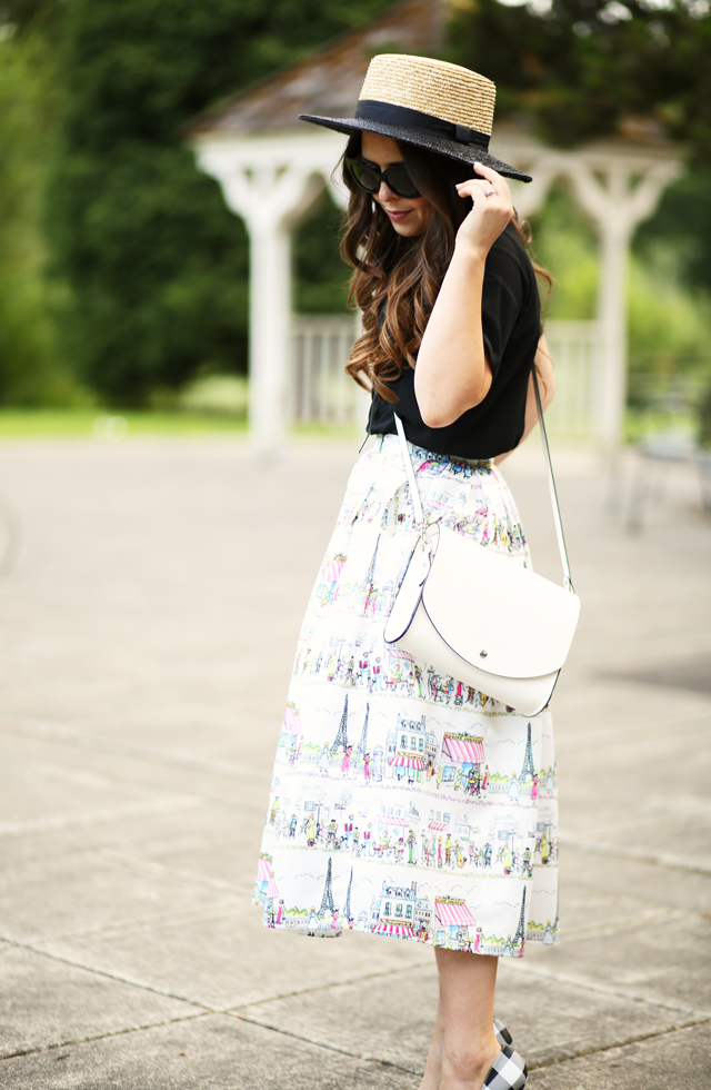 boater hat and aline paris skirt
