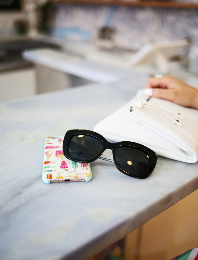 sunglasses clutch and a ice cream phone case