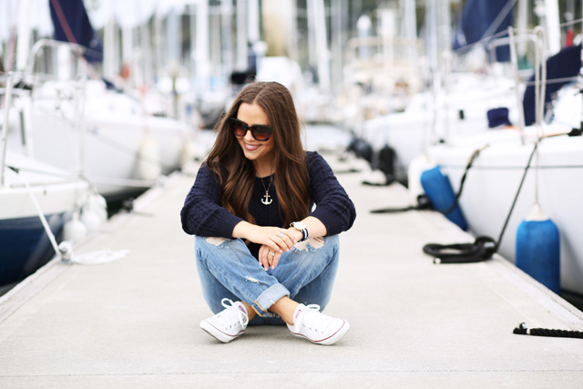 sitting on the dock