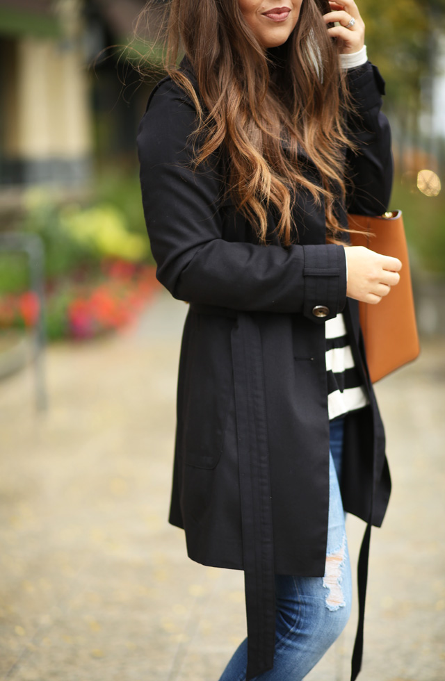 the perfect black trench coat. - dress cori lynn
