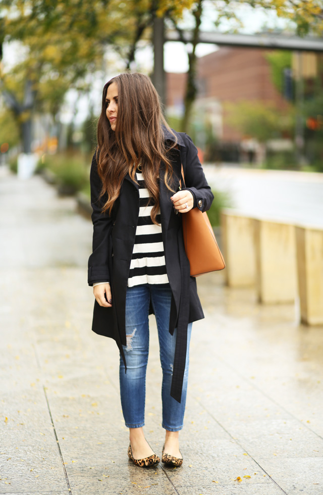 black-trench-with-stripes-jeans-leopard