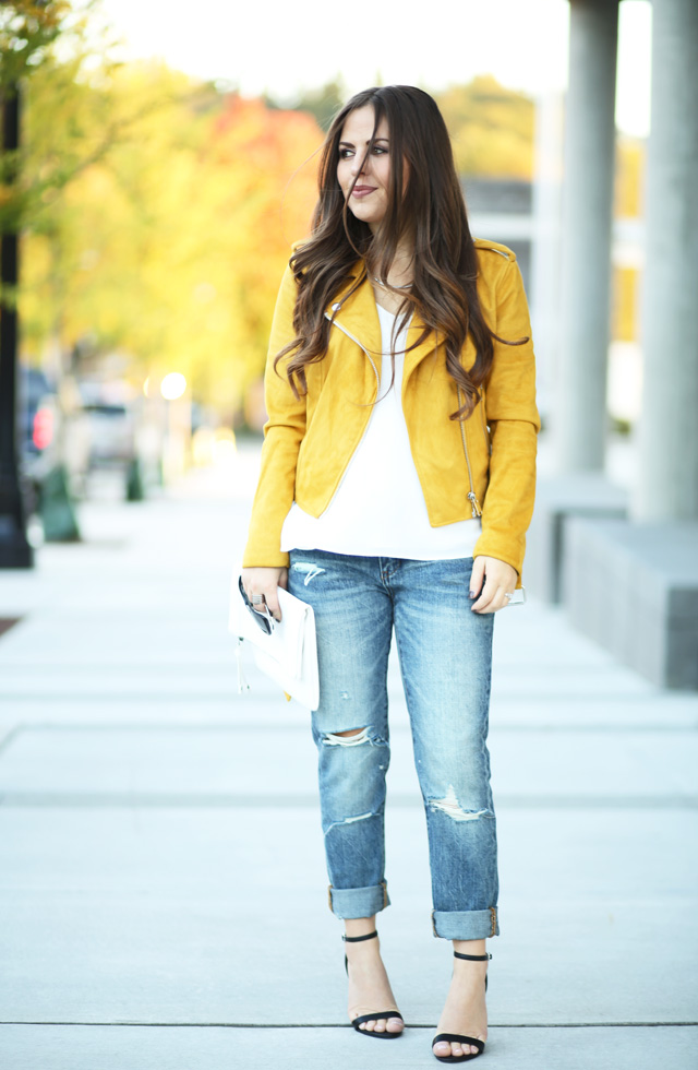 mustard-moto-jacket-white-cami-ripped-jeans