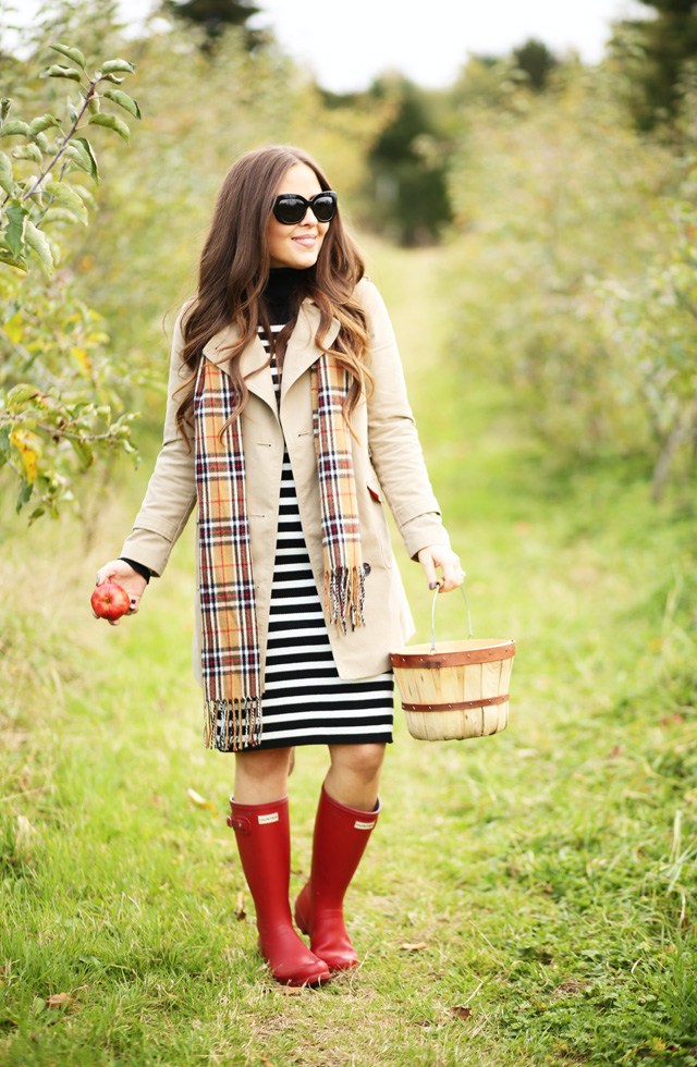 fall-dress-red-boots-trench-coat