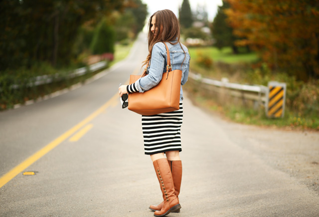 striped-sweater-dress-denim-jacket-boots