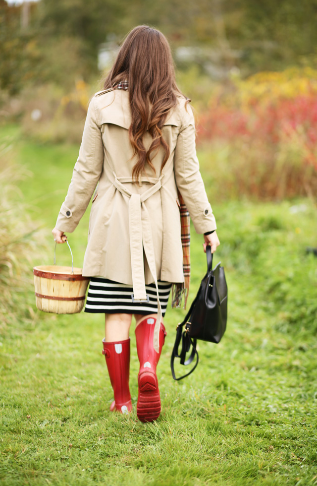 trench-coat-with-striped-dress
