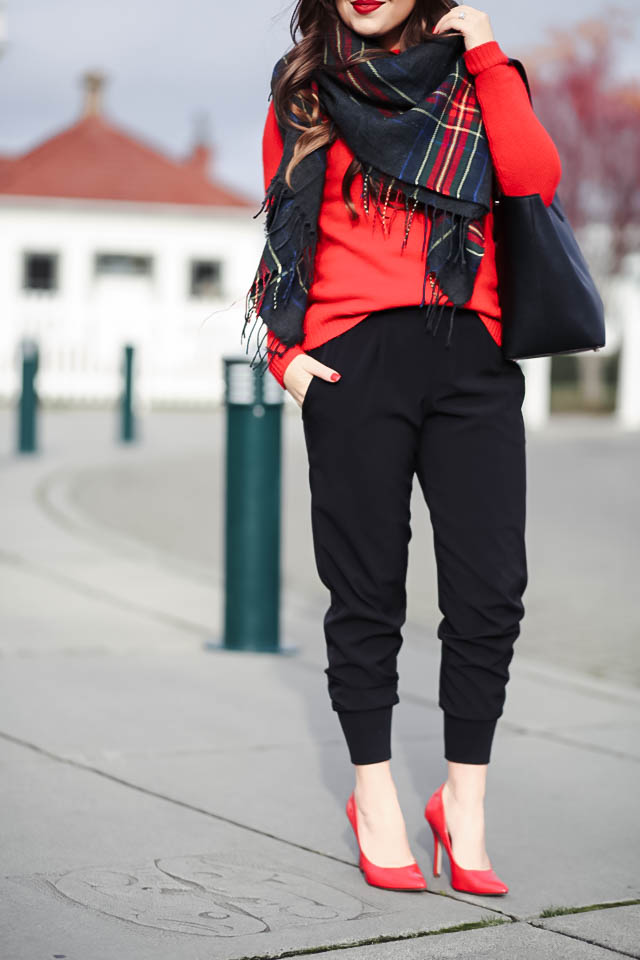 joggers-with-red-sweater-plaid-scarf-8