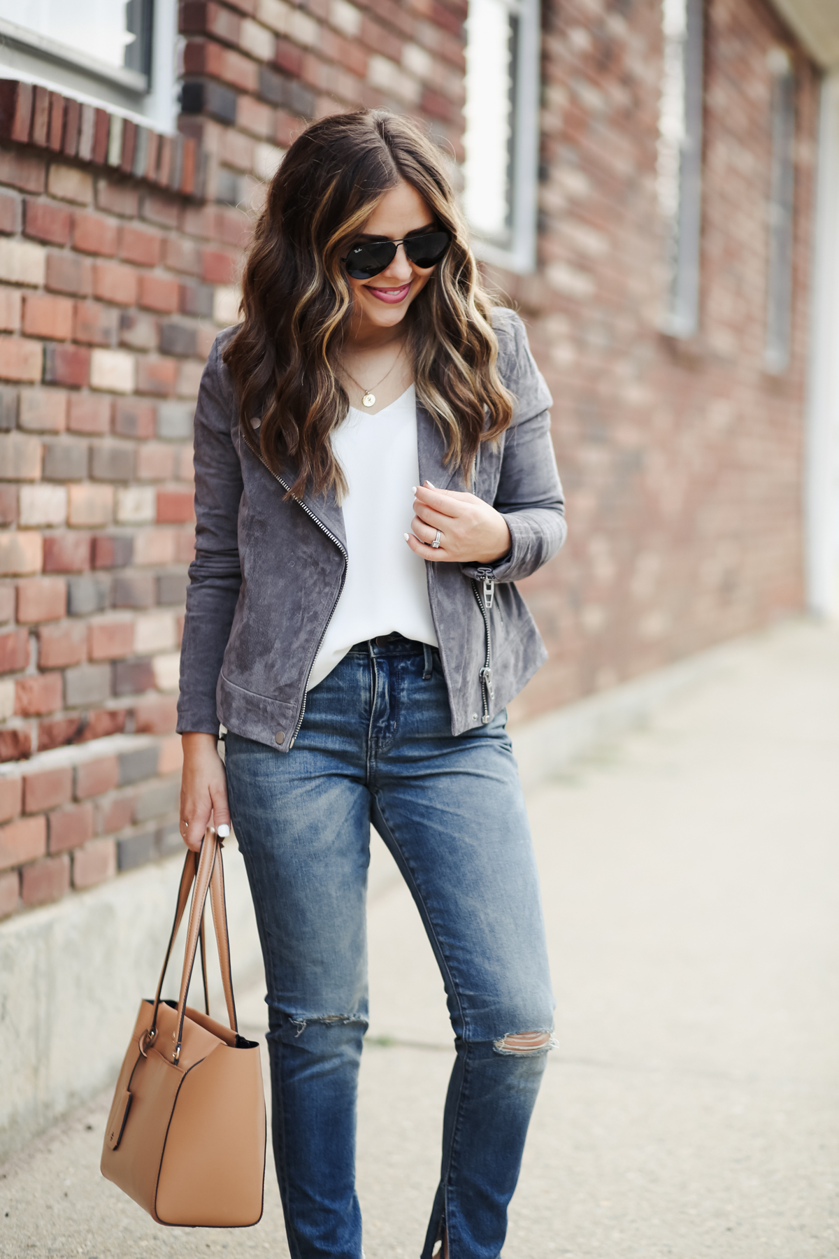 gray moto jeans