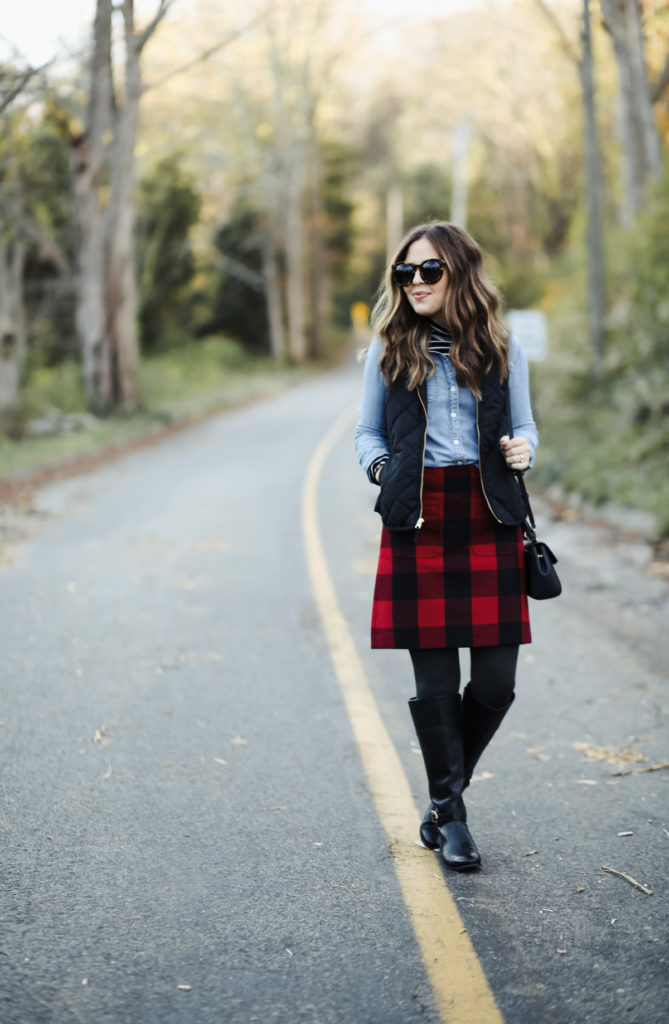 Buffalo plaid hotsell wool skirt