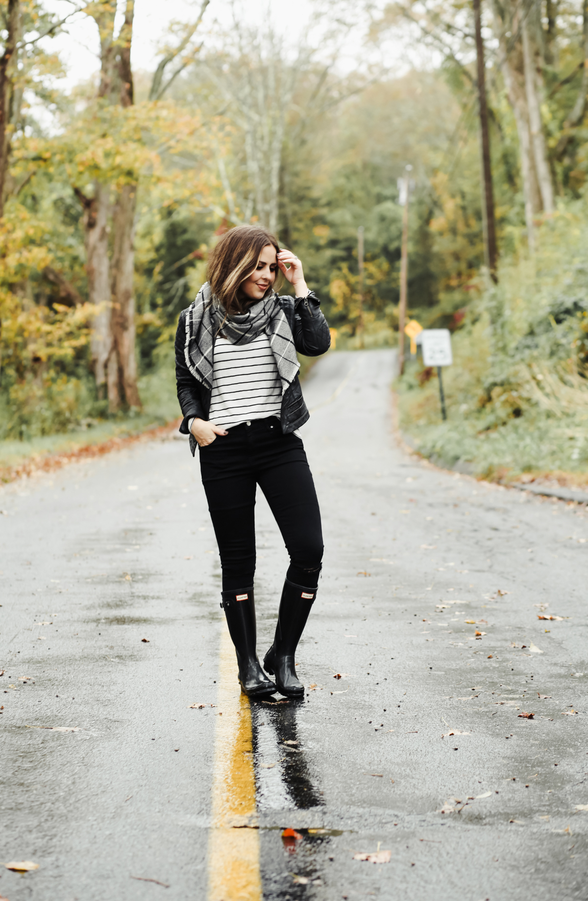 Rainy day fall store outfits