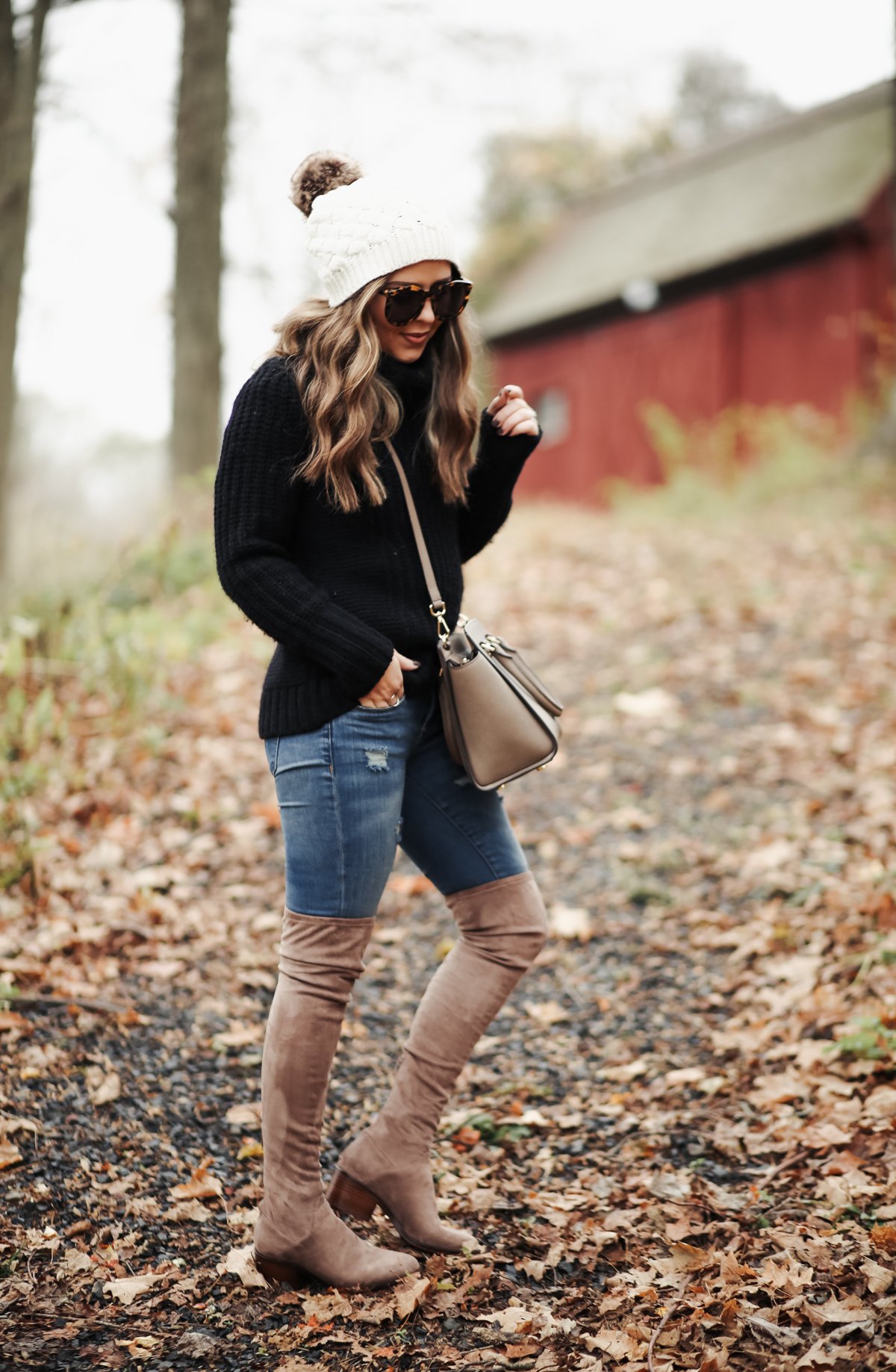 over the knee boots falling down