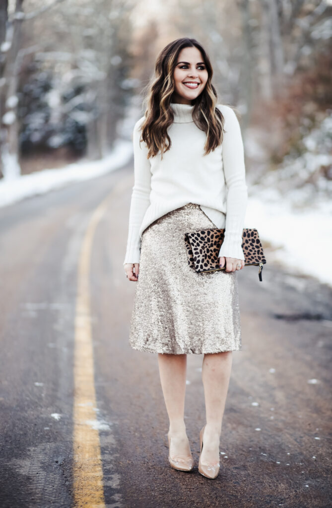 skirt and sweater look