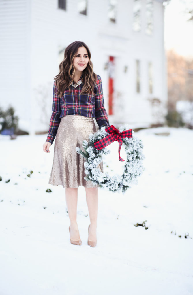 How to Wear a Sequin Skirt for the Holidays