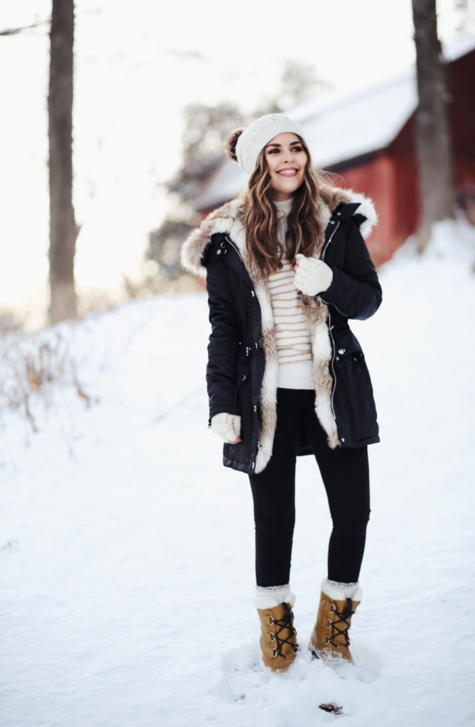 perfect winter snow outfit - dress cori lynn