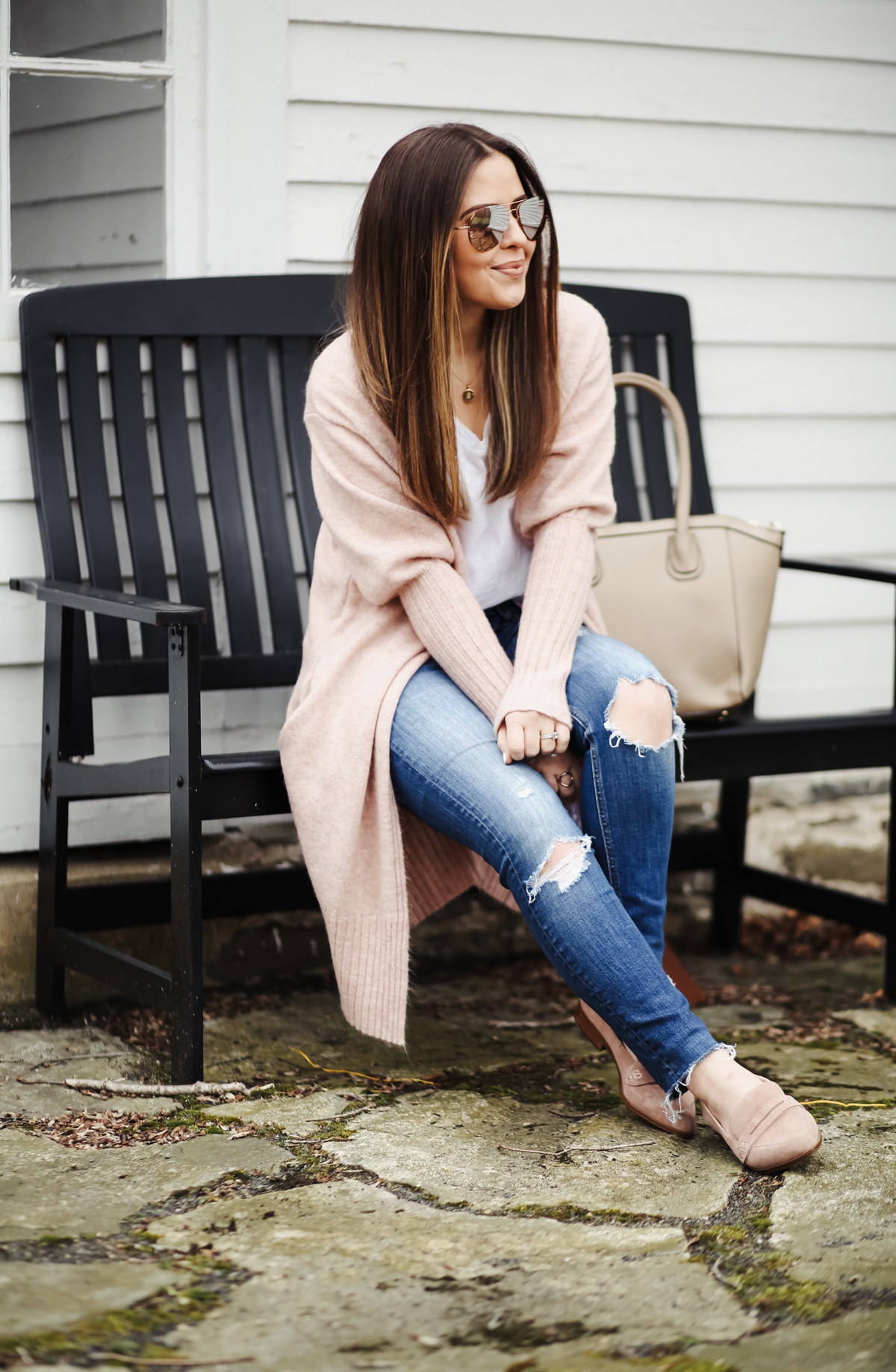 outfit with long cardigan