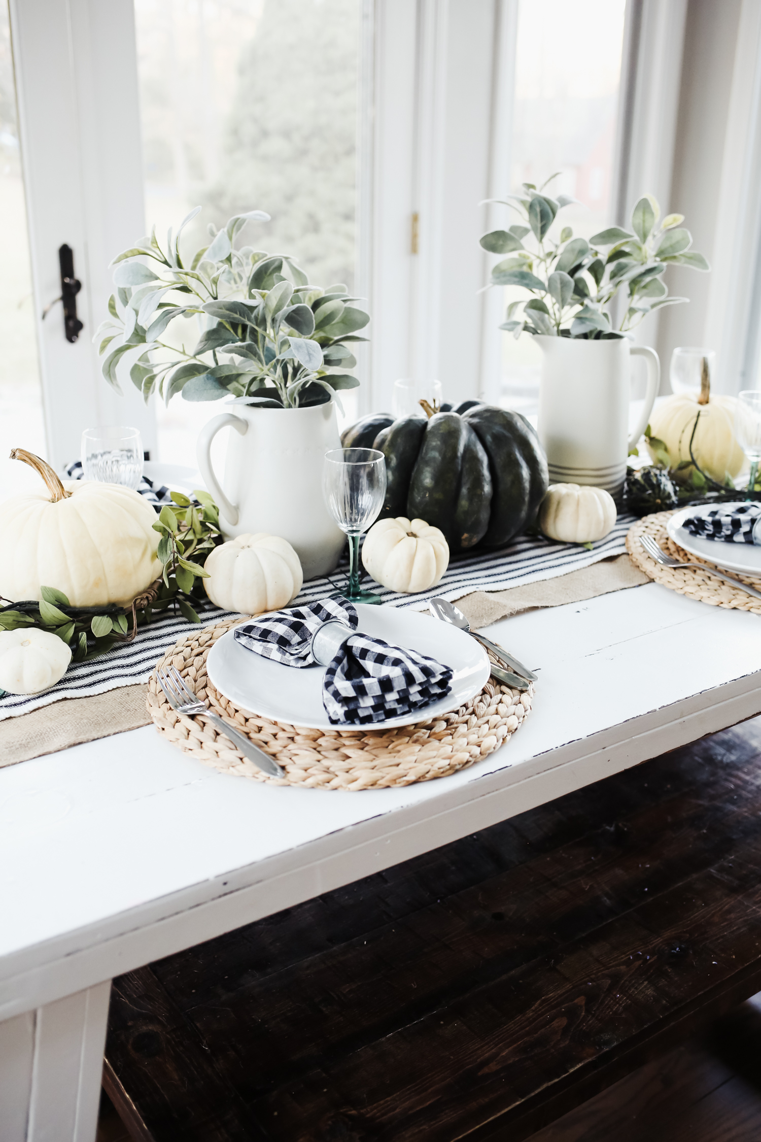 modern farmhouse thanksgiving tablescape. - dress cori lynn