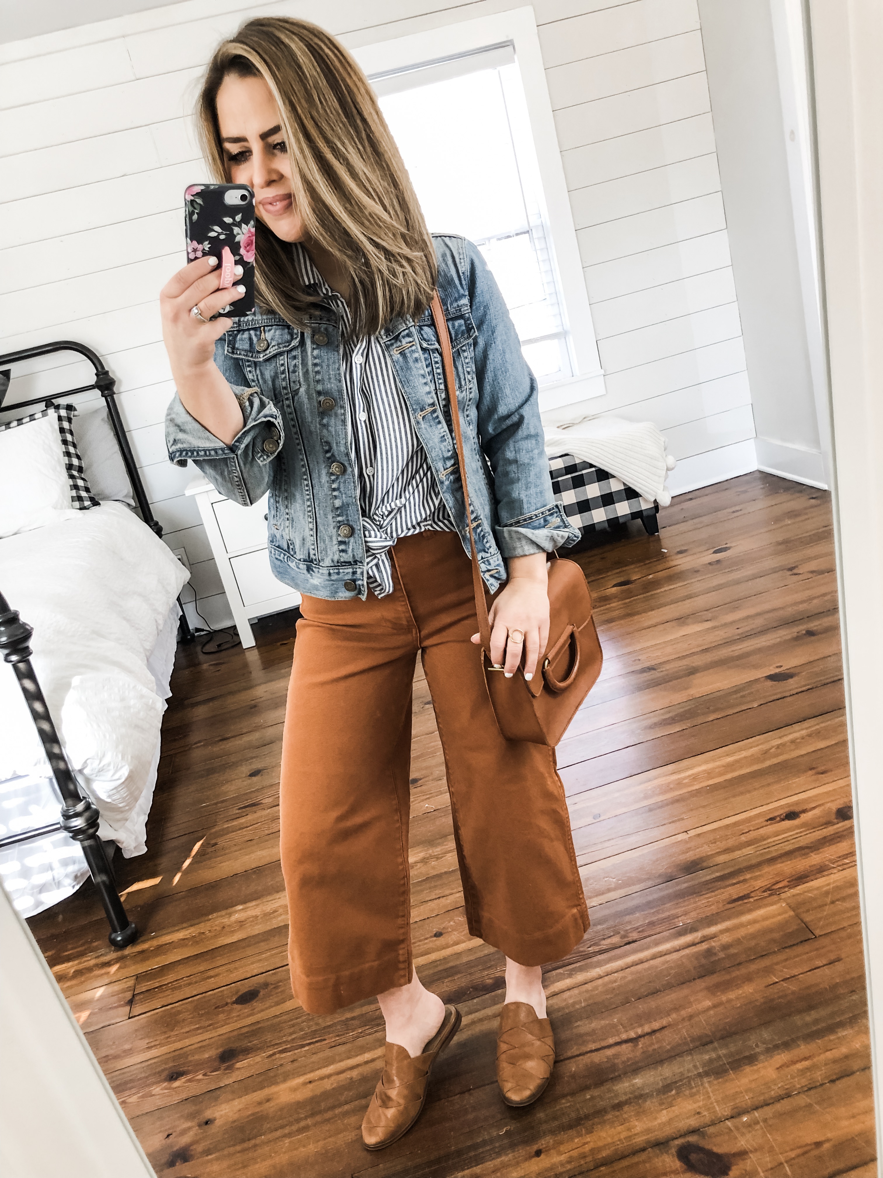 An Oversized Denim Jacket and Wide Leg Crop Pants - Jeans and a Teacup