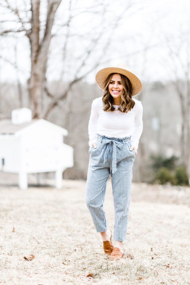 striped paperbag waist pants -5 - dress 